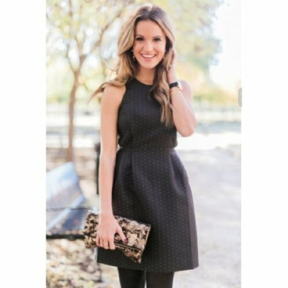 Madewell Cut Out Black and Gold Party Dress Size 2